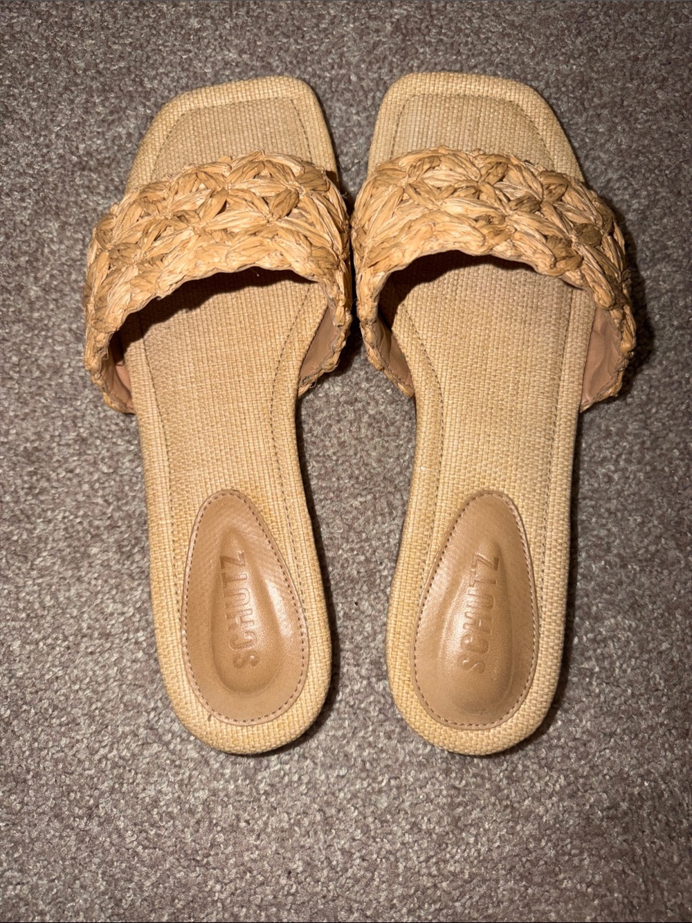 Schultz Woven Braided Slide Sandals in Tan